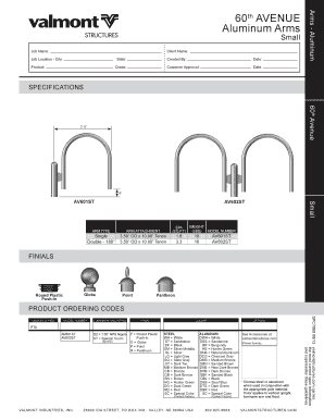 Aluminum Arm Specification Form