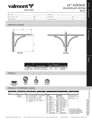 Aluminum Arms Specification Form