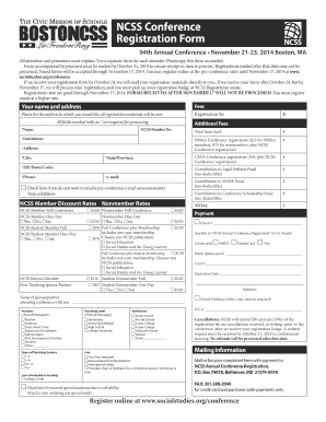 NCSS Conference Registration Form