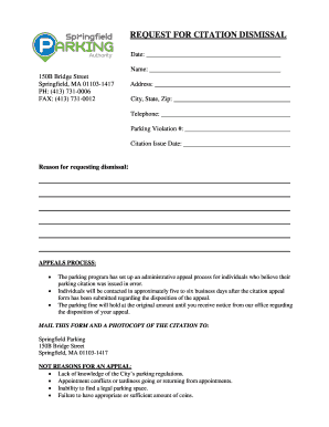 Request for Citation Dismissal