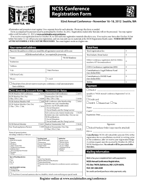NCSS Conference Registration Form