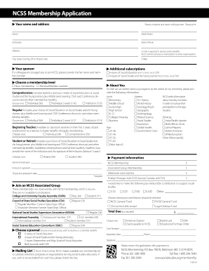 NCSS Membership Application
