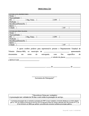 Procuração para Registro de Veículo