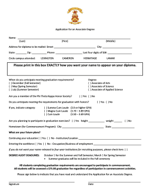 Application for an Associate Degree
