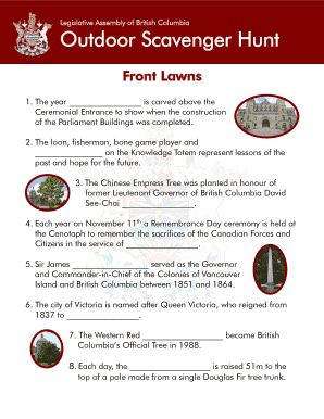 British Columbia Legislative Assembly Scavenger Hunt