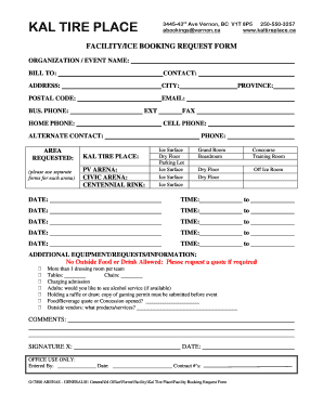 Facility Booking Request Form