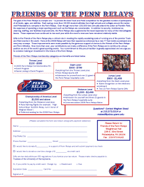Penn Relays Donation Form