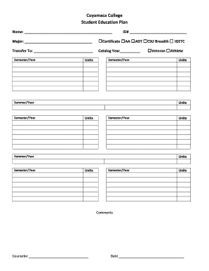 Student Education Plan