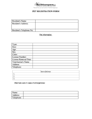 Pet Registration Form