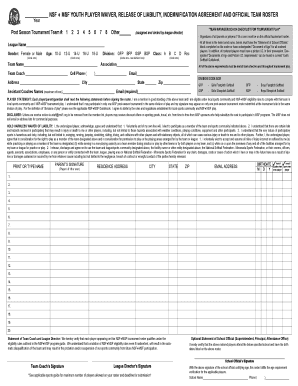 NSF MSF Youth Player Waiver and Team Roster