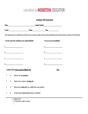 Academic Self-Assessment Form