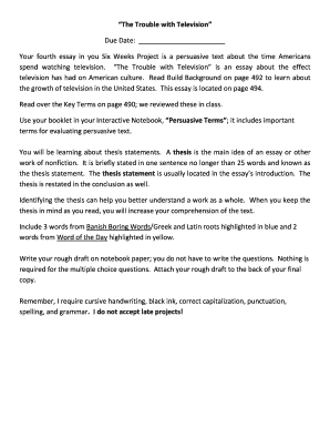 The Trouble with Television Essay Assignment