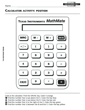Calculator Activity Worksheets