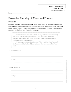 Grade 4 Reading Literature Worksheet