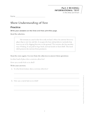 Tortoise Reading Comprehension Worksheet