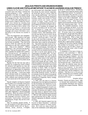 Louisiana French Figures of Speech Glossary