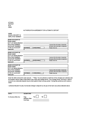 Authorization Agreement for Automatic Deposit