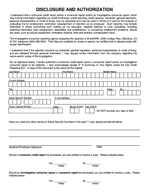 Employment Background Check Authorization