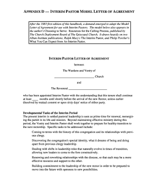 Rfp response cover letter - INTERIM PASTOR LETTER OF AGREEMENT - The Episcopal Church USA - arc episcopalchurch