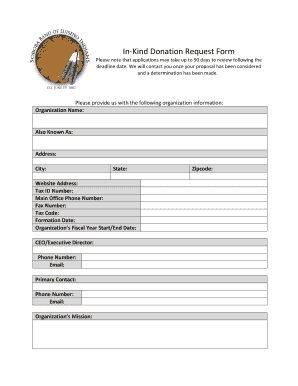 In-Kind Donation Request Form