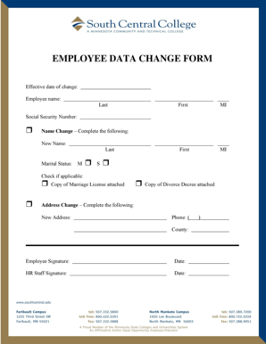 Employee Data Change Form