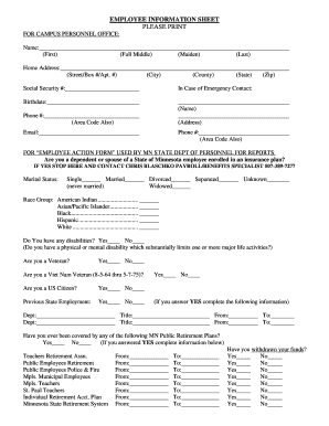 Employee Information Sheet
