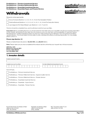 Portfoliofocus Withdrawal Form