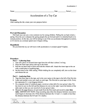 Acceleration of a Toy Car Lab