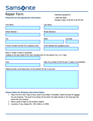Repair Form