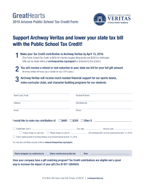 Arizona Public School Tax Credit Form