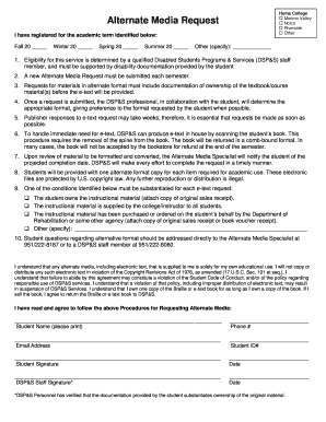 Alternate Media Request Form