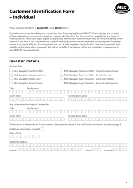 Australian Customer Identification Form