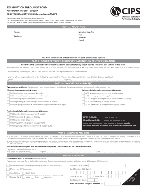 CIPS Examination Enrolment Form