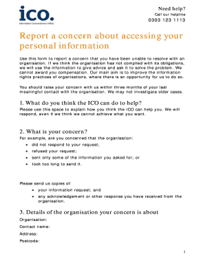 ICO Personal Information Access Concern Form