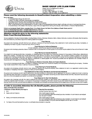 Basic Group Life Claim Form