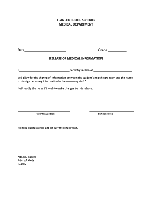 Release of Medical Information