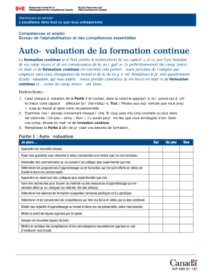 Auto-évaluation de la formation continue