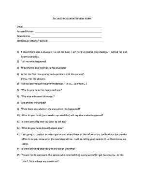 Accused Person Interview Form