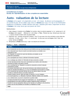 Auto-évaluation de la lecture