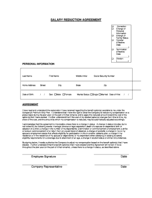 Salary Reduction Agreement