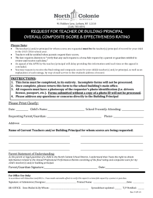 New York Teacher Performance Review Request Form
