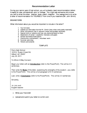 Letter of recommendation sample - Recommendation Letter Guidelines - Rubricdoc - mychandlerschools