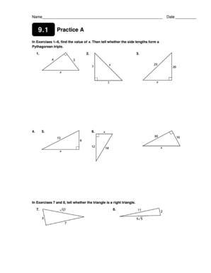 Pythagorean Theorem Practice Worksheet