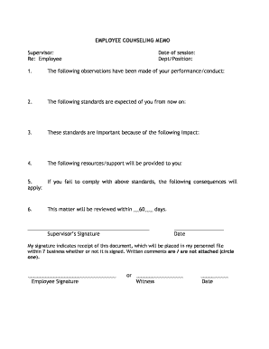 Employee Counseling Memo