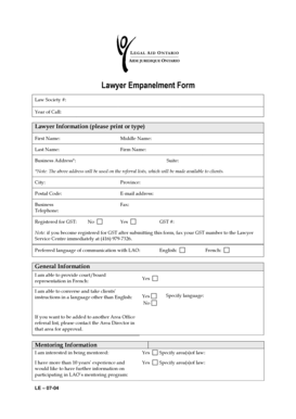 Lawyer Empanelment Form
