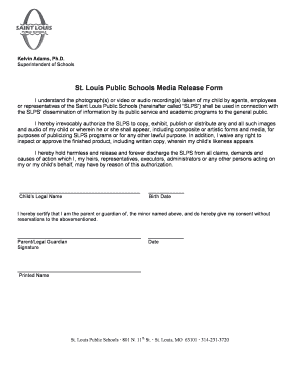 St. Louis Public Schools Media Release Form