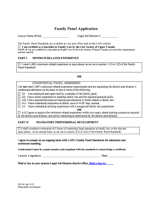 Family Panel Application Form