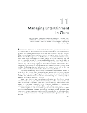 Managing Entertainment