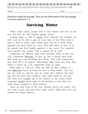 Ongoing Comprehension Strategy Assessment