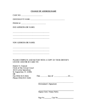 Change of Address/Name Form